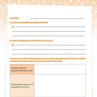 Escritura noticia Escritura noticia