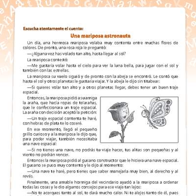 Una mariposa astronauta personajes Una mariposa astronauta personajes