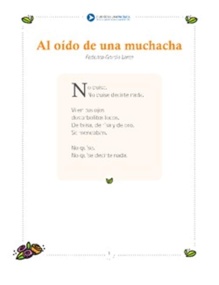 Al oído de una muchacha Al oído de una muchacha