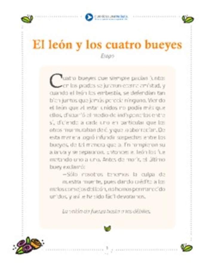 El León y los cuatro bueyes El León y los cuatro bueyes