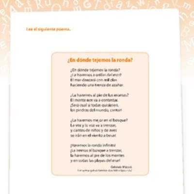 Poema ¿En dónde tejemos la ronda? Poema ¿En dónde tejemos la ronda?