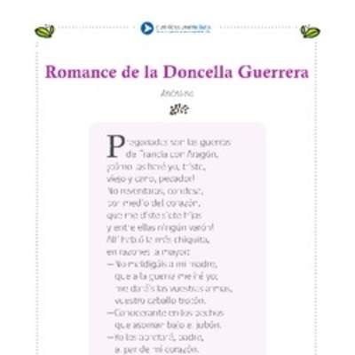 Romance de la doncella guerrera Romance de la doncella guerrera