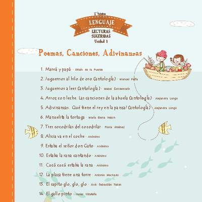 Lecturas sugeridas para la unidad 1: poemas, canciones y adivinanzas Lecturas sugeridas para la unidad 1: poemas, canciones y adivinanzas