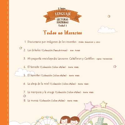 Lecturas sugeridas para la unidad 1: textos no literarios Lecturas sugeridas para la unidad 1: textos no literarios