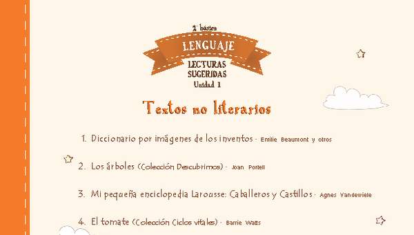 Lecturas sugeridas para la unidad 1: textos no literarios