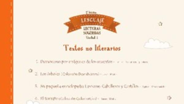 Lecturas sugeridas para la unidad 1: textos no literarios Lecturas sugeridas para la unidad 1: textos no literarios