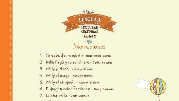 Lecturas sugeridas para la unidad 2: narraciones Lecturas sugeridas para la unidad 2: narraciones