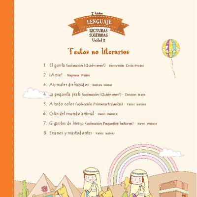 Lecturas sugeridas para la unidad 2: textos no literarios Lecturas sugeridas para la unidad 2: textos no literarios