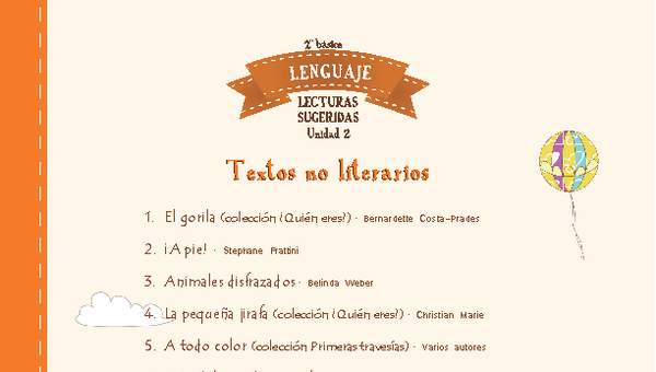 Lecturas sugeridas para la unidad 2: textos no literarios Lecturas sugeridas para la unidad 2: textos no literarios