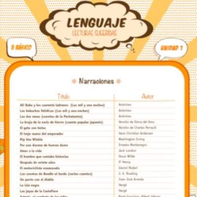 Lecturas sugeridas para la unidad 1: narraciones Lecturas sugeridas para la unidad 1: narraciones