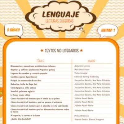 Lecturas sugeridas para la unidad 1: textos no literarios Lecturas sugeridas para la unidad 1: textos no literarios