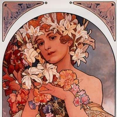 Ilustración: Muchacha con flores Ilustración: Muchacha con flores