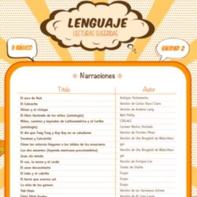 Lecturas sugeridas para la unidad 2: narraciones Lecturas sugeridas para la unidad 2: narraciones