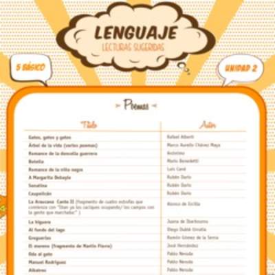 Lecturas sugeridas para la unidad 2: poemas Lecturas sugeridas para la unidad 2: poemas