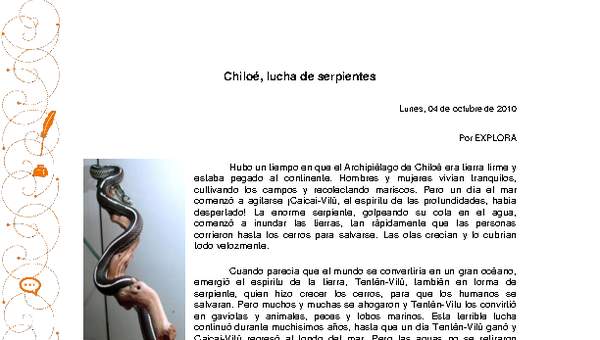 Chiloé, lucha de serpientes Chiloé, lucha de serpientes