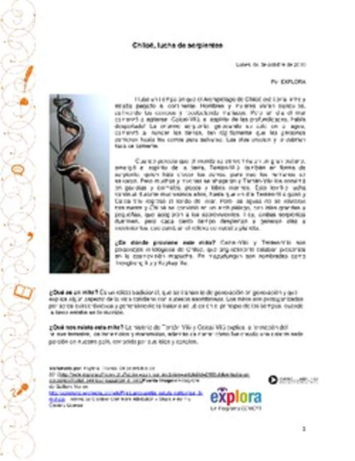 Chiloé, lucha de serpientes Chiloé, lucha de serpientes