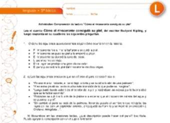 Comprensión de lectura "Cómo el rinoceronte consiguió su piel" Comprensión de lectura "Cómo el rinoceronte consiguió su piel"