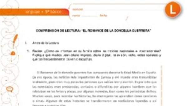 Comprensión de lectura: "El romance de la doncella guerrera"