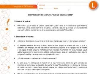 Comprensión de lectura "El hijo del elefante", de Rudyard Kipling Comprensión de lectura "El hijo del elefante", de Rudyard Kipling
