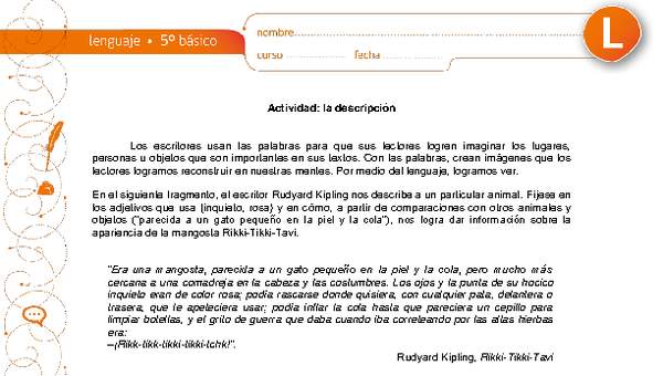 La descripción La descripción