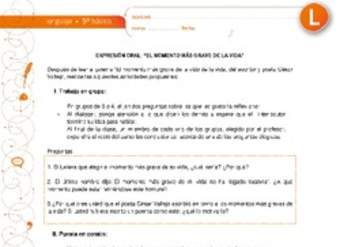Expresión oral: "El momento más grave de la vida", de César Vallejo Expresión oral: "El momento más grave de la vida", de César Vallejo
