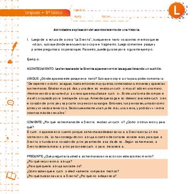 Explicación del acontecimiento de una historia Explicación del acontecimiento de una historia