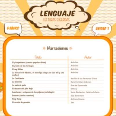 Lecturas sugeridas para la unidad 1: narraciones Lecturas sugeridas para la unidad 1: narraciones