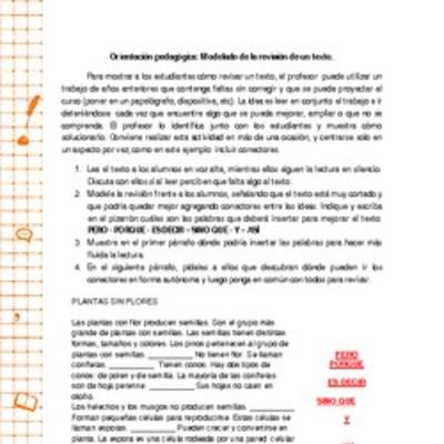 Orientación pedagógica: Modelado de la revisión de un texto Orientación pedagógica: Modelado de la revisión de un texto