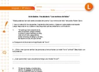 Vocabulario "Los motivos del lobo" Vocabulario "Los motivos del lobo"