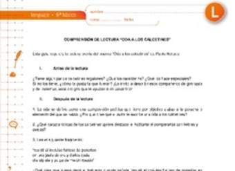Comprensión de lectura "Oda a los calcetines" , de Pablo Neruda Comprensión de lectura "Oda a los calcetines" , de Pablo Neruda