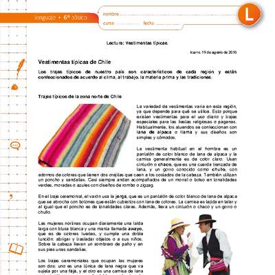 Vestimentas típicas de Chile Vestimentas típicas de Chile