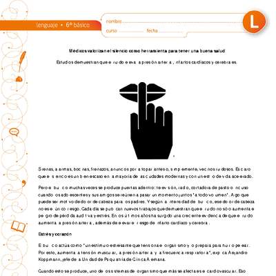 Médicos valorizan silencio como herramienta para tener buena salud Médicos valorizan silencio como herramienta para tener buena salud