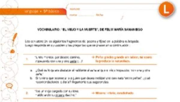 Vocabulario: "El viejo y la muerte", de Félix María Samaniego Vocabulario: "El viejo y la muerte", de Félix María Samaniego