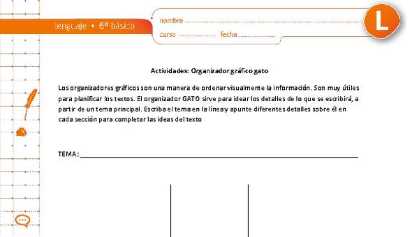 Organizador gráfico gato Organizador gráfico gato