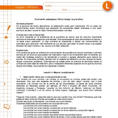Cómo trabajar la gramática Cómo trabajar la gramática