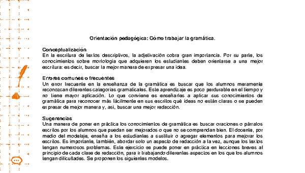 Cómo trabajar la gramática Cómo trabajar la gramática