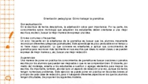 Cómo trabajar la gramática Cómo trabajar la gramática