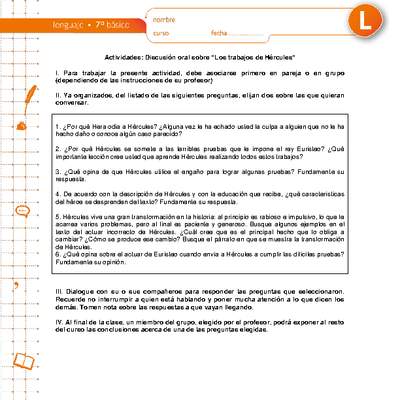 Discusión oral sobre "Los trabajos de Hércules" Discusión oral sobre "Los trabajos de Hércules"