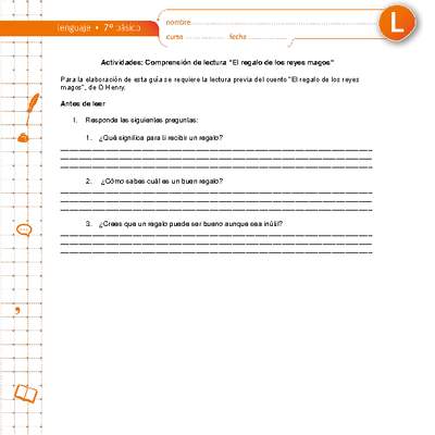 Comprensión de lectura "El regalo de los reyes magos" Comprensión de lectura "El regalo de los reyes magos"