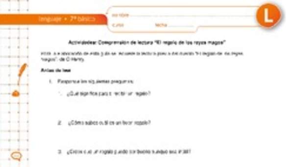 Comprensión de lectura "El regalo de los reyes magos" Comprensión de lectura "El regalo de los reyes magos"