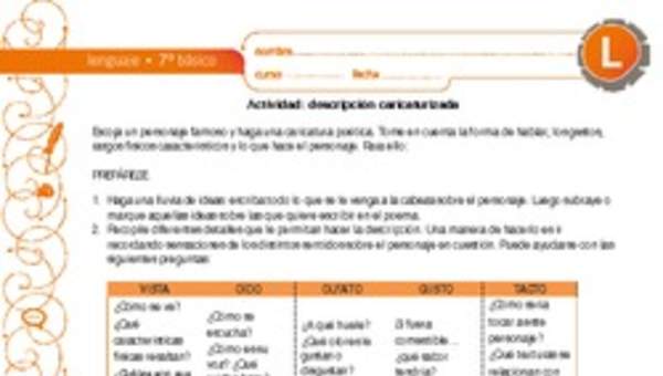 Descripción caricaturizada Descripción caricaturizada