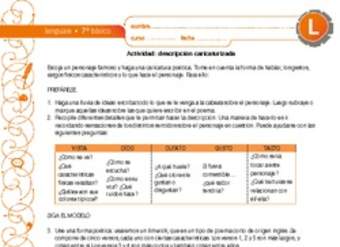 Descripción caricaturizada Descripción caricaturizada