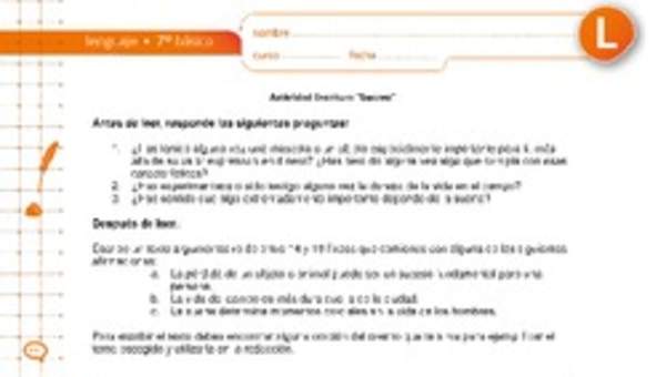 Actividad de escritura "Lucero" Actividad de escritura "Lucero"