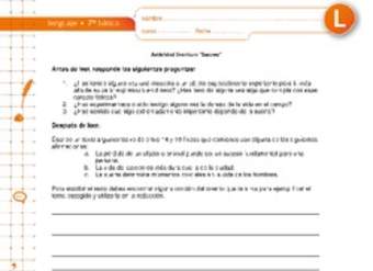 Actividad de escritura "Lucero" Actividad de escritura "Lucero"