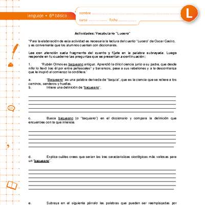 Vocabulario "Lucero" Vocabulario "Lucero"