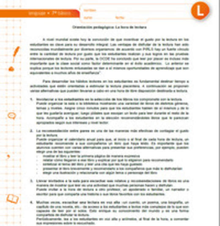 La hora de lectura La hora de lectura