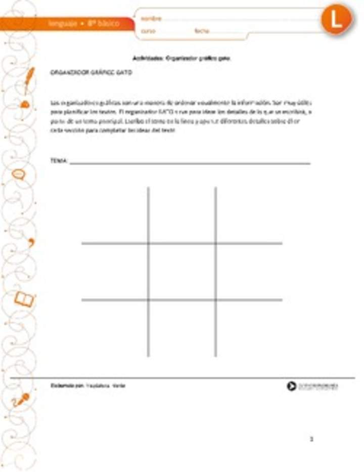 Organizador gráfico gato Organizador gráfico gato