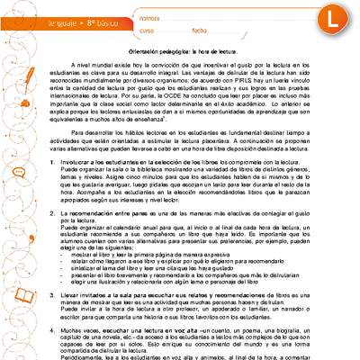 La hora de lectura La hora de lectura