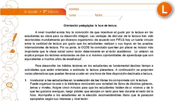 La hora de lectura La hora de lectura