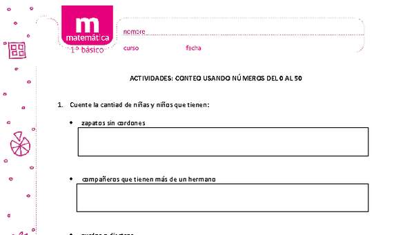 Conteo de números del 0 al 50